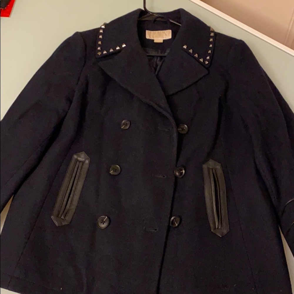 Wool winter jacket Michael Kors navy blue